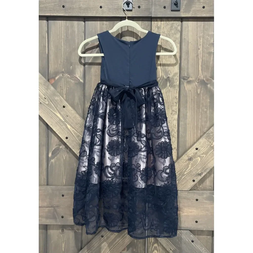 Bonnie Jean Girls formal special occasion dress Hi-Low lace embroidered‎ -6X